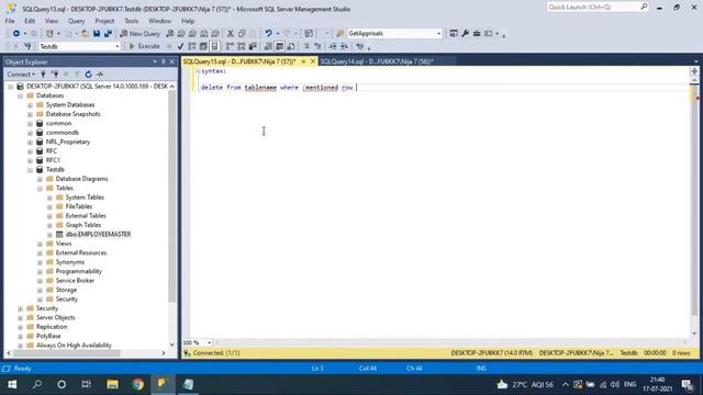 SQL Server Complete Course | SQL Server Tutorial | Delete query in Microsoft SQL Server | Part 8