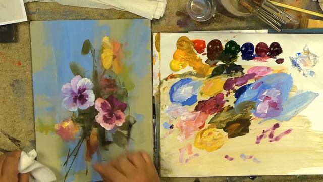 Painting a Vibrant Pansy Bouquet смотреть онлайн