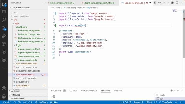 Broadcast channel | Angular 16