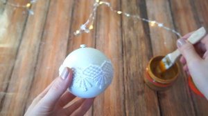 Декор елочного шара своими руками / НОВОГОДНИЙ шар мастер класс