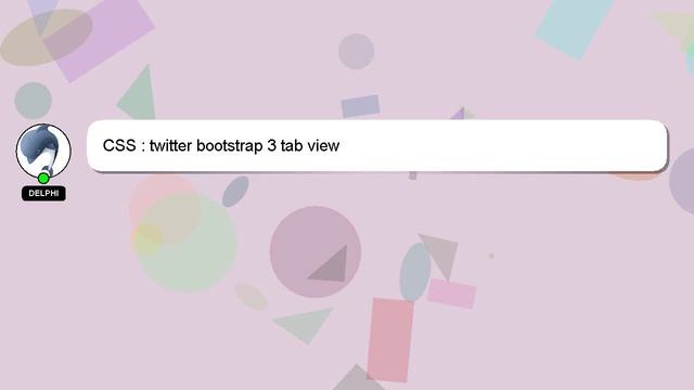 CSS : twitter bootstrap 3 tab view смотреть онлайн