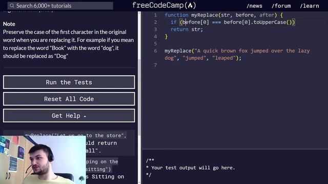freeCodeCamp solutions - Search and Replace