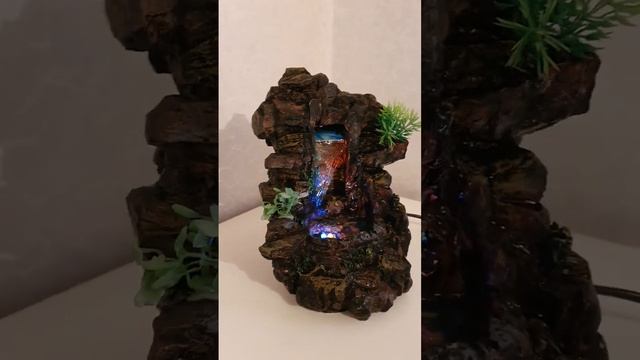 Настольный Фонтан Водопад с подсветкой