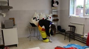 Hi friends! Dress up in a Panda mascot costume. | I am making mascots