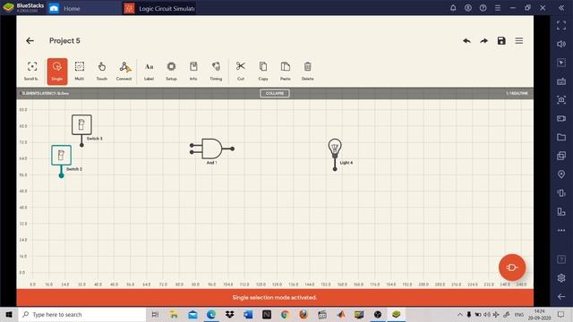 Implementation of Logic Gates using Logic Circuit Simulator Pro Android App-I