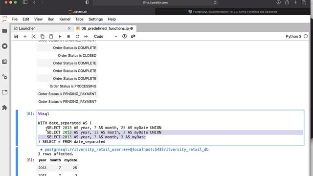 Mastering SQL - Postgresql - Pre-defined Functions - Reverse and Concatenating multiple strings