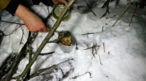 Поездка ночью зимой в лес. Готовим на костре
