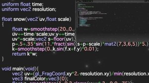 GLSL snow code simplified shader dot flow on p5.js :Lv.1 2.5D generative art