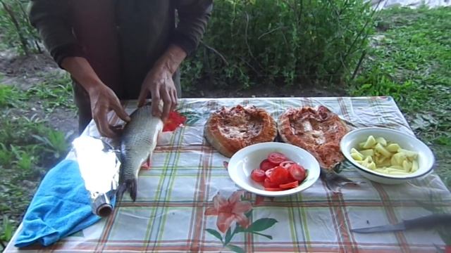 Ловим Язя на изюм.Готовим в фольге на мангале. смотреть онлайн