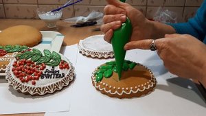 ПРЯНИЧНАЯ ОТКРЫТКА КО ДНЮ УЧИТЕЛЯ РОСПИСЬ ИМБИРНЫХ ПРЯНИКОВ МК Olya konditer