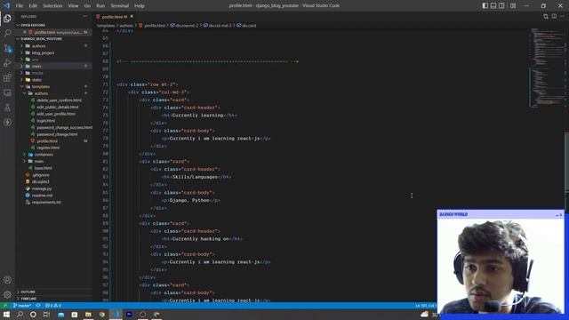 Design user profile part 2 in django