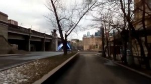 Москва 1632 Малый Новопесковский переулок, Смоленский метромост, кораблик на Москве-реке зима день