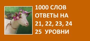 Игра 1000 слов ответы на 21, 22, 23, 24, 25 уровни