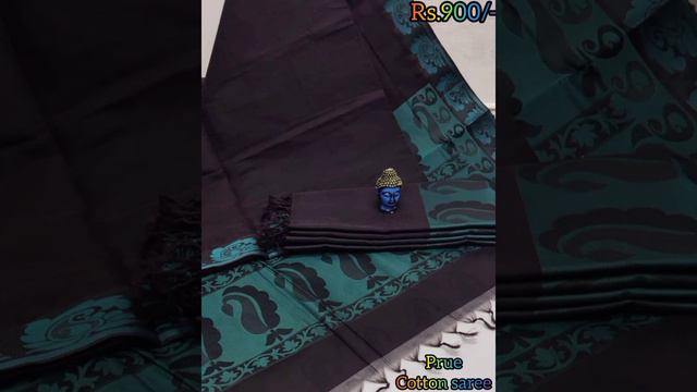 ✨PURE COTTON SAREES💕Grand thread contrast blouse pallu💖with running blouse💖✨ смотреть онлайн