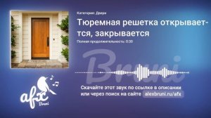 Звук: Тюремная решетка открывается, закрывается