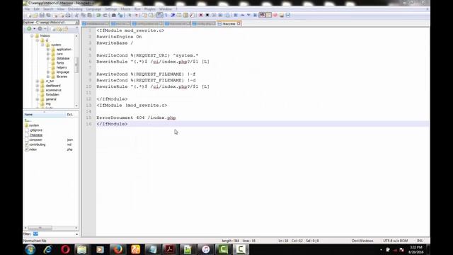 CodeIgniter tutorial for Beginners 4   config htaccess