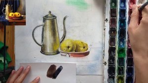 Как научиться рисовать акварелью. Теплохолодность в натюрмортах.