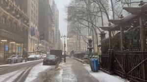 NYC Biggest Snowstorm in 2024 - Snowfall in New York City 4K NYC Snow Walk in Manhattan