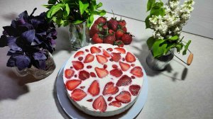 Очень красивый и вкусный чизкейк с клубникой!!!??? Сheesecake with strawberries!!! ? ? ?