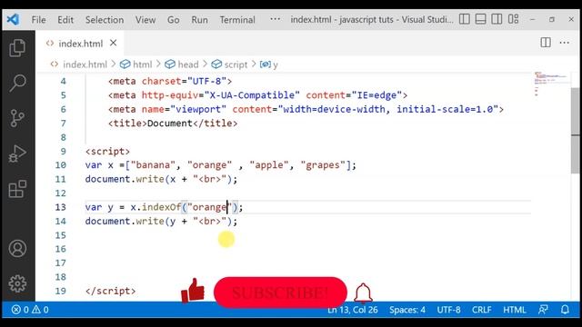 JavaScript Tutorial in Hindi / Urdu part 46 | Index of & Last Index of Array