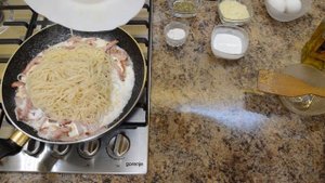 Паста карбонара , карбанаро , спагетти карбонара , Итальянская кухня .