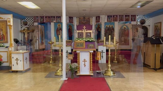 Подготвка храма к празднику Входа Господнего в Иерусалим (Вербное воскресение).