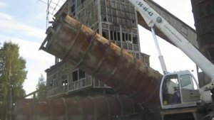 Демонтаж цементных бочек (силоса) Вотк. Шоссе