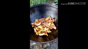 Свиные ребра в казане с картошкой!