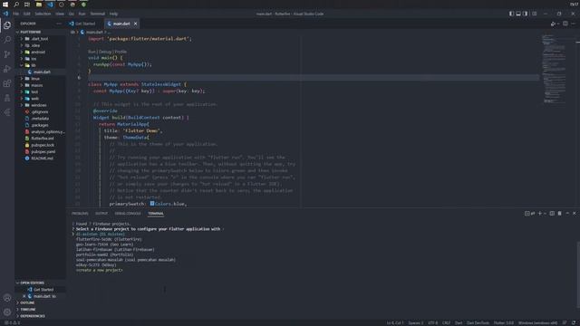 4. Flutter 3 x Firebase - Activated FlutterFire CLI & Configure Project to Flutter Fire