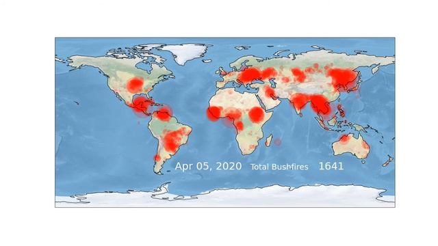 Bushfire animation with Matplotlib FuncAnimation function смотреть онлайн