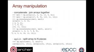 ARCHER Virtual Tutorial:  Python for High Performance Computing