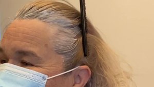 BLONDE ROOT COVERAGE ON GREY REGROWTH USING WELLA KOLESTON PERFECT 9/1