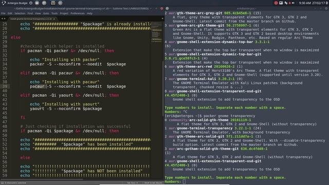 How To Install Antergos Budgie And Customize It - 5 Making Gnome-terminal Transparent