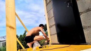 Веранда к бане.Две части в одном видео.Баня из газоблока.
