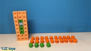 Making Numberblock 21 to 29 Building 20 club from MathLink Cubes ASMR and satisfying
