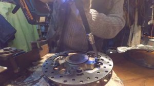 Замена заднего тормозного диска и установка фланца с диском на ведомый вал редуктора BMW R1200RT 20