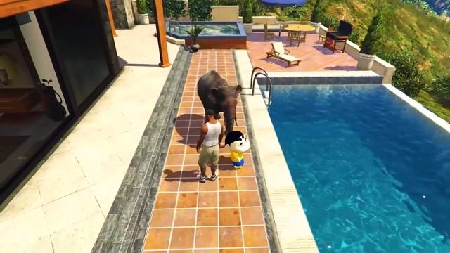 SHINCHAN AND FRANKLIN TRIED THE IMPOSSIBLE MAD CIRCUS ELEPHANT ESCAPE CHALLENGE GTA 5 смотреть онлайн