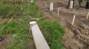 Забивка свай 300 мм до отказа.