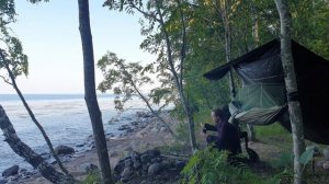 Одиночный поход с гамаком. Готовка на костре.