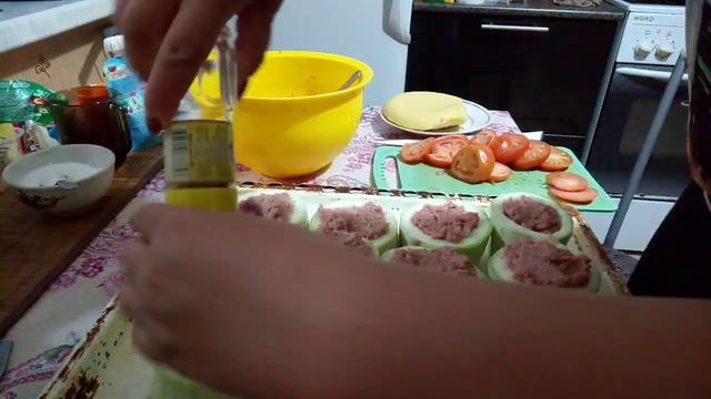 #РукоделиеотГалины Фаршированые кабачки запеченые в духовке