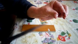 Японский нож Янагиба после финишной доводки на китайском камне Сунгари
