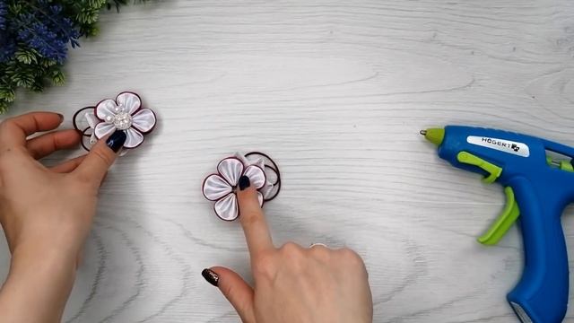 Украшение в прическу "Пастушка" МК DIY Hair decoration "Shepherdess MARIA" kanzashi смотреть онлайн