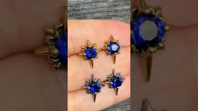 Серебристые серьги гвоздики "Северная Звезда" от StarfallShop из коллекции Gothic Beauty #shorts
