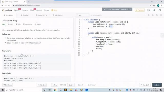 Rotate Array [LeetCode 189] | Logic To Code смотреть онлайн