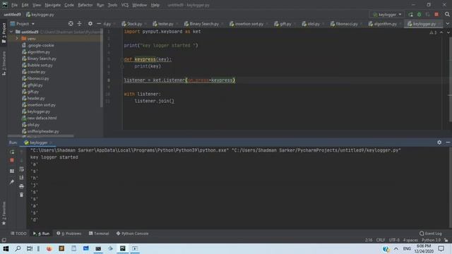 Simplest Python Key Logger Tutorial - Part 1
