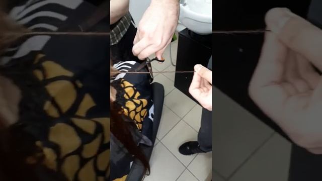 Полировка волос ножницами. Процесс обучения