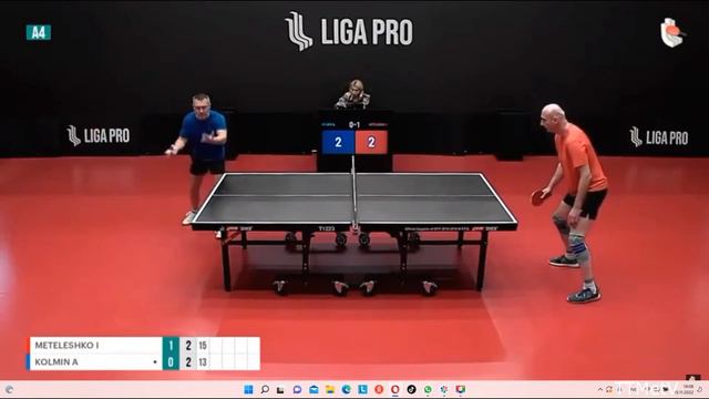 Настольный теннис. Нестандартные розыгрыши в матче Метелешко Игорь - Кольмин Александр. смотреть онлайн