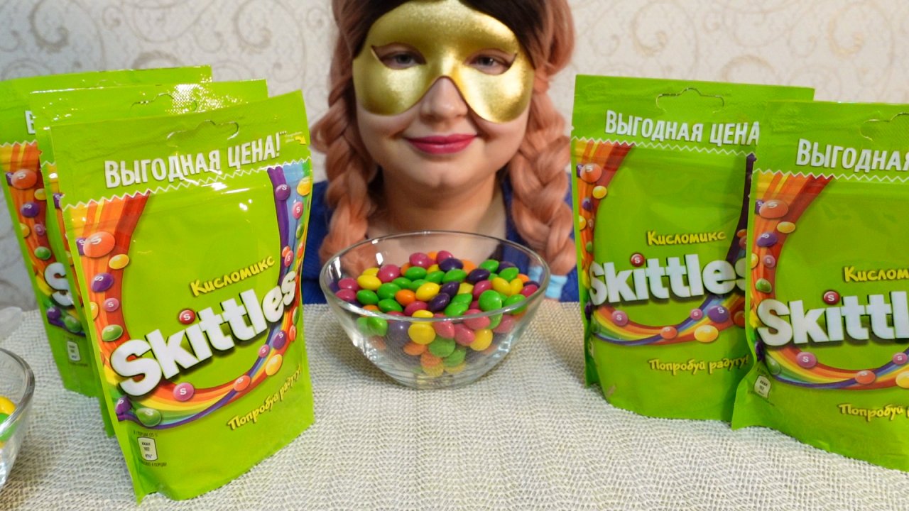 ASMR MUKBANG Конфеты Skittles ASMR Eating Sounds No Talking Звуки Еды Мукбанг не Болталка