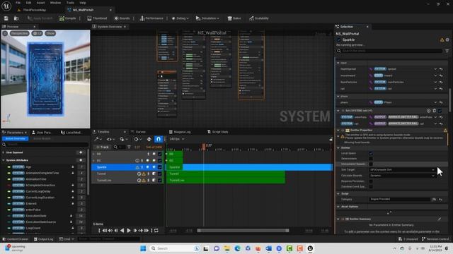 Fixing Niagara Errors in Unreal Engine: The emitter is GPU and using Dynamic Bounds mode.