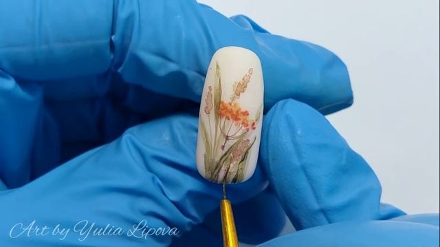 Осенняя композиция цветов акварелью на ногтях смотреть онлайн